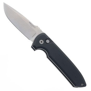Pro-Tech Knives Rockeye Automatic Knife Black Aluminum Handle Stonewashed Magnacut Blade LG3101