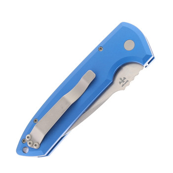 Pro-Tech Knives Rockeye Automatic Knife Blue Aluminum Handle Stonewashed Magnacut Blade LG3101-BLUE
