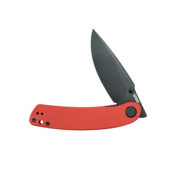Kubey Momentum Folding Knife Red G10 Handle D2 Drop Point Plain Edge Blackwash Finish KU344P