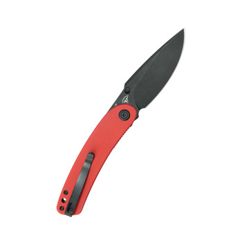 Kubey Momentum Folding Knife Red G10 Handle D2 Drop Point Plain Edge Blackwash Finish KU344P