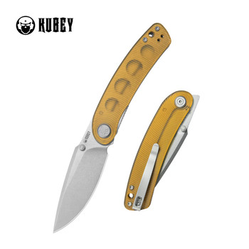 Kubey Momentum Folding Knife Ultem Handle D2 Drop Point Plain Edge Beadblast Finish KU344Q