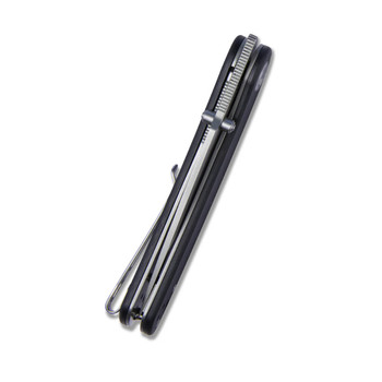 Kubey Momentum Folding Knife Black G10 Handle D2 Drop Point Plain Edge Beadblast Finish KU344A