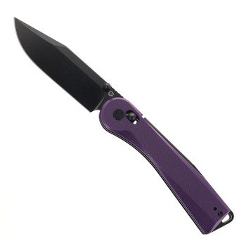 Rapax Trek Folding Knife Purple G10 Handle VG-10 Drop Point Plain Edge Black Stonewash Finish MK004-1PLBW