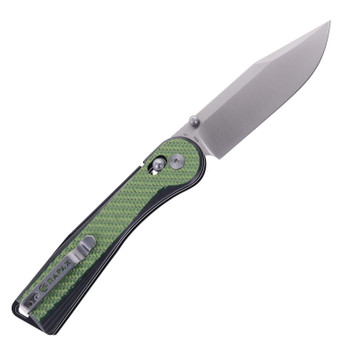Rapax Trek Folding Knife Green Carbon Fiber Handle VG-10 Plain Edge Satin Finish MK004-1CFGN