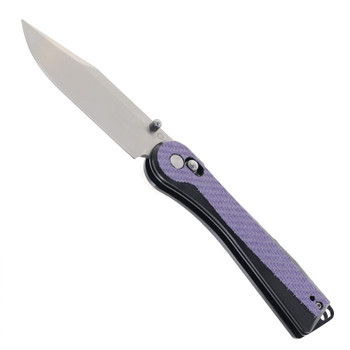 Rapax Trek Folding Knife Purple Carbon Fiber Handle VG-10 Plain Edge Satin Finish MK004-1CFPL