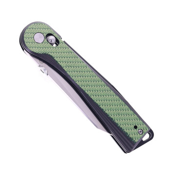 Rapax Slick Folding Knife Green Carbon Fiber Handle VG-10 Plain Edge Satin Finish MK004-2CFGN