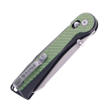 Rapax Wisp Folding Knife Green Carbon Fiber Handle VG-10 Plain Edge Satin Finish MK004-3CFGN