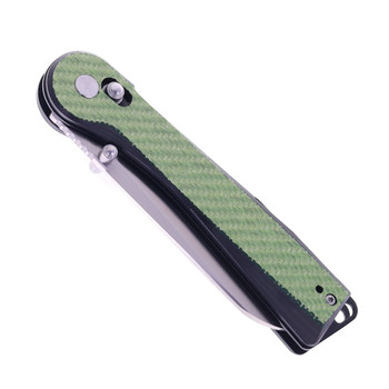 Rapax Wisp Folding Knife Green Carbon Fiber Handle VG-10 Plain Edge Satin Finish MK004-3CFGN