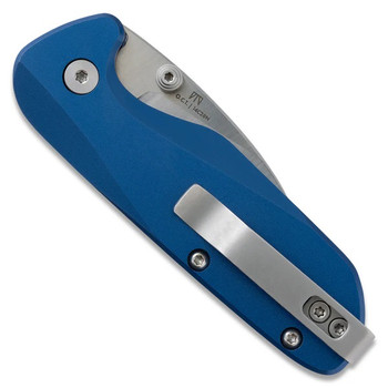 Knafs O.C.T. Folding Knife Blue Aluminum Handle 14C28N Wharncliffe Plain Edge Satin Finish KNAFS-00575