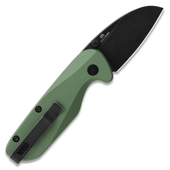 Knafs O.C.T. Folding Knife OD Green Aluminum Handle 14C28N Wharncliffe Plain Edge Black Stonewash Finish KNAFS-00576
