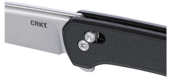CRKT Q Compact Folding Knife Black GRN Handle 14C28N Plain Edge Stonewash Finish 7075