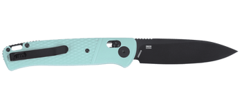 CRKT Counterpart Folding Knife Aqua GRN Handle 12C27 Plain Edge Black Oxide Finish K430BKP