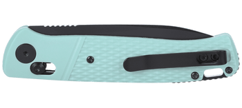 CRKT Counterpart Folding Knife Aqua GRN Handle 12C27 Plain Edge Black Oxide Finish K430BKP