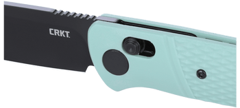 CRKT Counterpart Folding Knife Aqua GRN Handle 12C27 Plain Edge Black Oxide Finish K430BKP