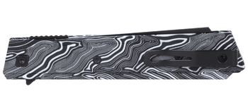 CRKT Q Compact Folding Knife Blue GRN Handle 14C28N Drop Point Plain Edge Black Oxide Finish 7075B