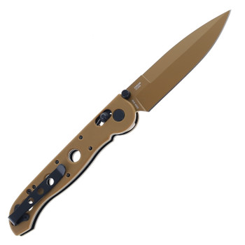CRKT Folding Knife Desert Tan Grivory Handle D2 Spear Point Plain Edge Tan EDP Finish M16-03XD