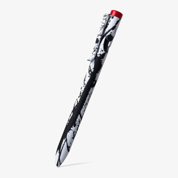 Tactile Turn Pen Abstract Standard Black Splatter Over White/Red Accent 10-BA1-SEA-ABR