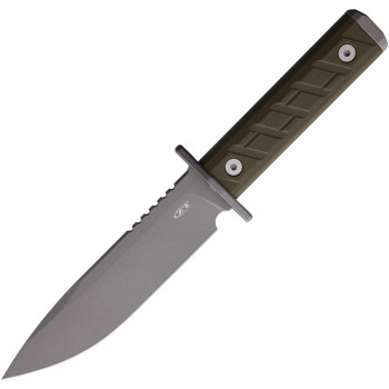 Zero Tolerance Fixed Blade Knife Olive Green G10 Handle 3V Plain Edge Gray Cerakote Finish 0006ZT