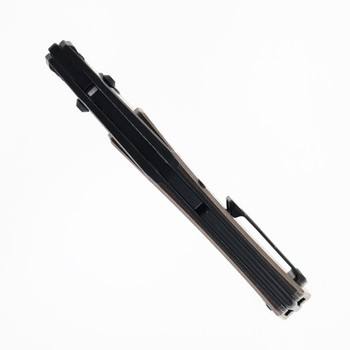 Poikilo Folding Knife Pearlescent Brown/Black Stonewash Titanium Handle M398 Blade TAS-CYBERKUZA-S2-A (No Holes)