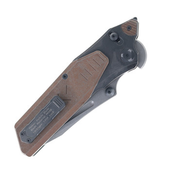 Poikilo Folding Knife Pearlescent Brown/Black Stonewash Titanium Handle M398 Blade TAS-CYBERKUZA-S2-A (No Holes)