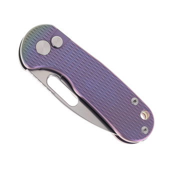 SixLeaf Folding Knife Multi-Color Purple Titanium Handle 14C28N Plain Edge SL-92-Multi-Color-Purple