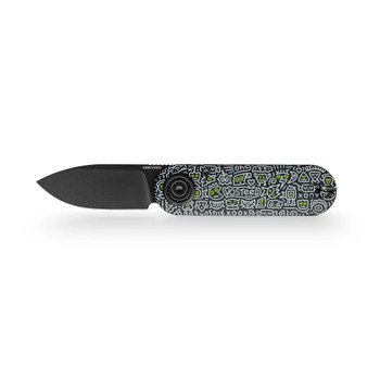 Vosteed Corgi V Folding Knife Doodle Monster G10 Handle 14C28N Drop Point Plain Edge Black Stonewash Finish A3726
