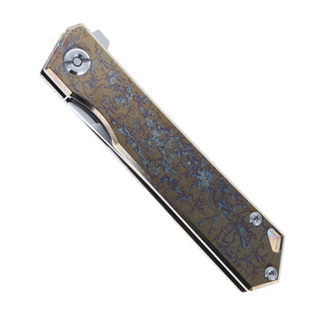 TwoSun Folding Knife TS20 Tanto YJ01 Blade Color Titanium Handle