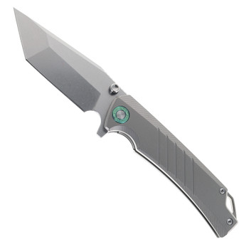 TwoSun Wong Folding Knife Titanium Handle Tanto 14c29n Stonewashed