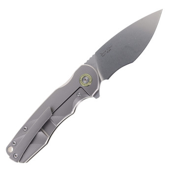 TwoSun Folding Knife Gray Titanium Handle Stonewashed 14c28n Blade TS517-GRAY