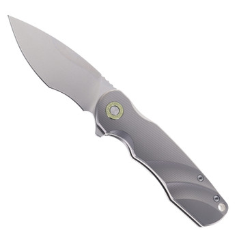 TwoSun Folding Knife Gray Titanium Handle Stonewashed 14c28n Blade TS517-GRAY