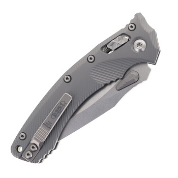Microtech Amphibian RAM LOK Folding Knife Fluted Aluminum Handle M390MK Stonewash Blade 137RL-10FLNC