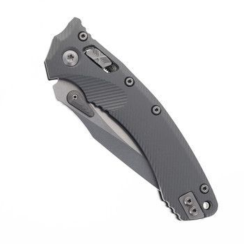 Microtech Amphibian RAM LOK Folding Knife Fluted Aluminum Handle M390MK Stonewash Blade 137RL-10FLNC