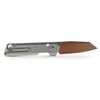 Vosteed Parallel Folding Knife Circuit Titanium Handle 154CM Reverse Tanto Plain Edge Copper Dune Finish A3520