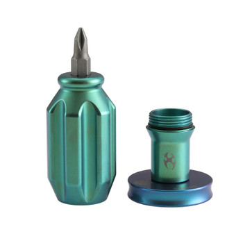 Kansept EDC Bit Driver Green Titanium Multi-Tool With Spinner Top