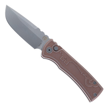 Chaves Pro-Tech Redencion 229 Automatic Knife FDE Battle Worn Milled Key Aluminum Handle S35VN Blade
