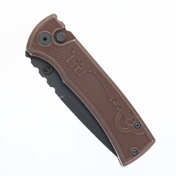 Chaves Pro-Tech Redencion 229 Automatic Knife FDE Battle Worn Milled Key Aluminum Handle S35VN Blade