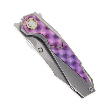 SixLeaf Folding Knife Purple Titanium Handle M390 Plain Edge SL-98-TC4-Purple