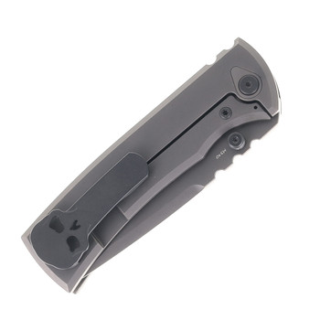 Chaves Redencion 229 Integral Folding Knife Grey PVD Titanium Handle Magnetic Inlay Gray PVD Drop PointM390