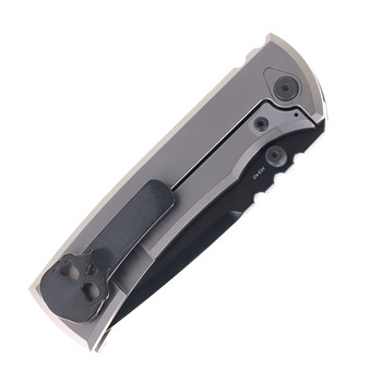 Chaves Redencion 229 Integral Folding Knife Bright Stonewashed Titanium Handle Magnetic Inlay Black DLC Drop Point M390