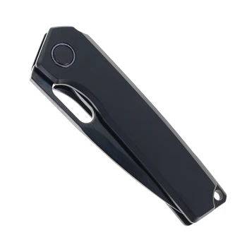 Vanguard Breaker Integral Pocket Knife Black DLC Titanium Handle Semi-Mirror DLC Vanax Blade
