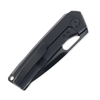 Vanguard Breaker Integral Pocket Knife Black DLC Titanium Handle Semi-Mirror DLC Vanax Blade