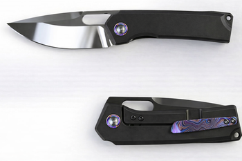 (Pre-Order Arrives in June) Vanguard Breaker Integral Pocket Knife Black DLC Titanium Handle Super-Mirror DLC Vanax Blade