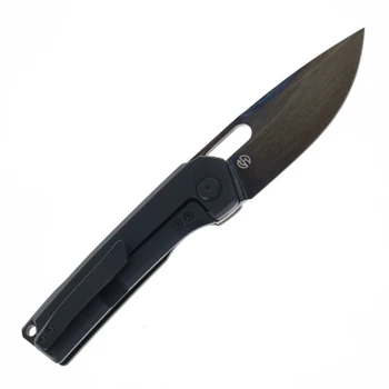 Vanguard Breaker Integral Pocket Knife Black DLC Titanium Handle Super-Mirror DLC Vanax Blade