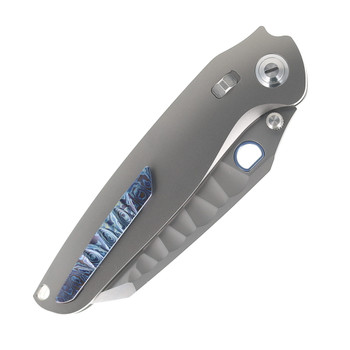 Ketuo Knives Dirty Bird P Folding Knife Zircuti & Titanium Gray Handle M390 Plain Edge Beadblast Finish