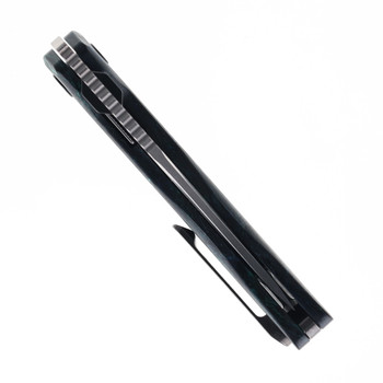 Ketuo Yakuza Folding Knife Teal Green Carbon Fiber Handle 154CM Plain Edge Satin Finish