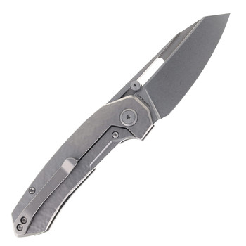 TacKnives Intruder Folding Knife Bead Blast Titanium Handle Stonewashed Magnacut Blade