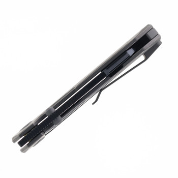 TacKnives Intruder Folding Knife Dark Gray Bead Blast Titanium Handle Satin DLC Magnacut Blade