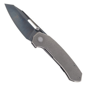 TacKnives Intruder Folding Knife Dark Gray Bead Blast Titanium Handle Satin DLC Magnacut Blade