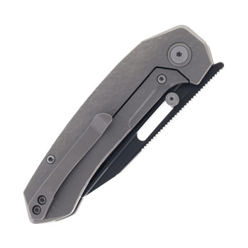TacKnives Intruder Folding Knife Dark Gray Bead Blast Titanium Handle Satin DLC Magnacut Blade