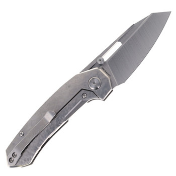TacKnives Intruder Folding Knife Polished Titanium Handle Belt Satin Magnacut Blade